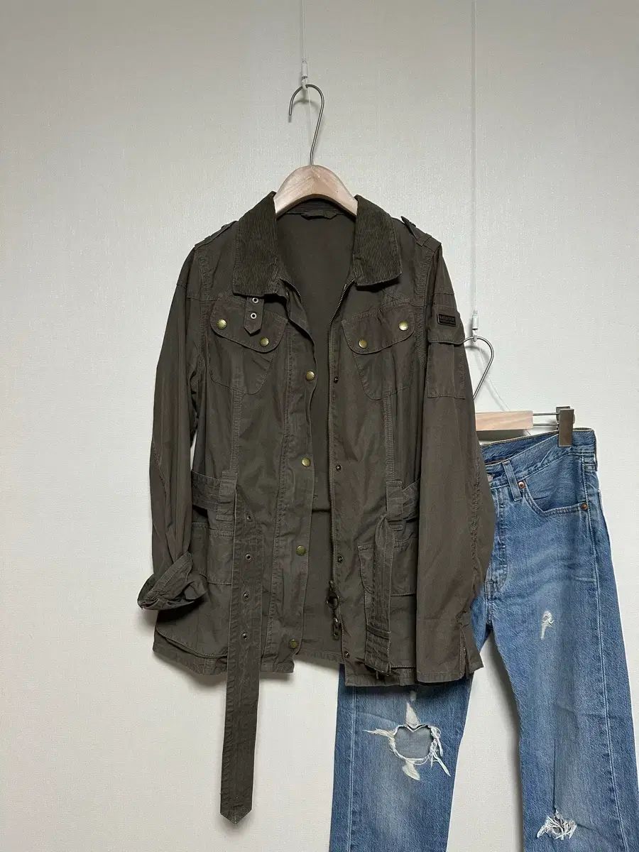 バブアー ベルト付き マウンテンパーカー キッズ レディース55 66