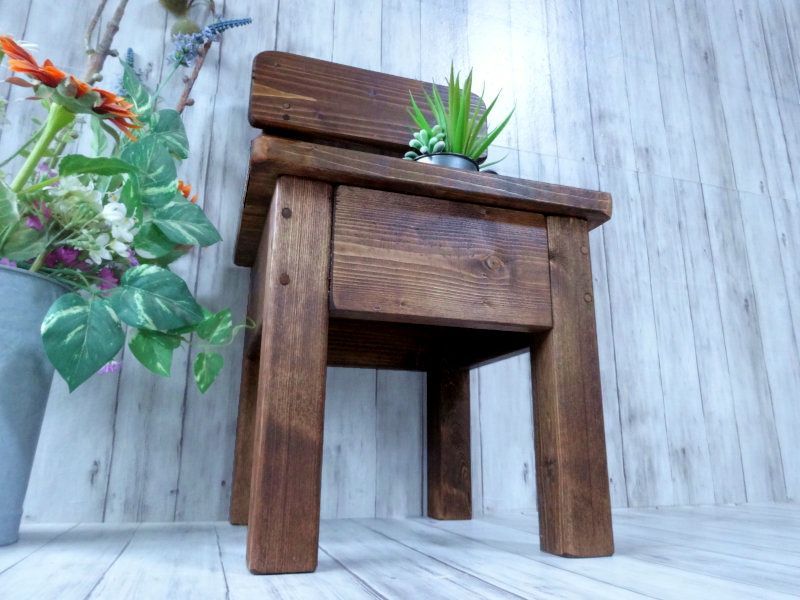 ハンドメイド キッズチェア(ダークチーク色) ハンドメイド 家具 キッズチェア&キッズデスク(チーク色×ホワイト) セール オンライン キッズチェア&キッズデスク(チーク色×ホワイト