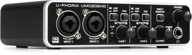ベリンガー USB オーディオインターフェース 2入力 2出力 24 bit 192 kHz U PHORIA