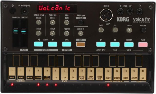 KORG コルグ デジタル シンセサイザー 16ステップシーケンサー 電池駆動 スピーカー内蔵 ヘッドフォン使用可 どこでも使えるコンパクトサイズ ブラックvolca fm