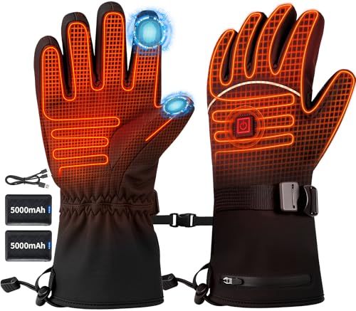 電熱グローブ バイク 冬新登場 10秒即暖 ヒーター手袋 10000 mAh バッテリー付き グローブ65℃発熱 バイク用 電熱手袋 タッチパネル対応 3段階温度調節対応 炭素繊維シェル 撥水防寒 防風 滑り止め 冬通勤 厚手 オートバイ po
