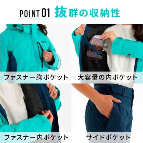 nnoum スノボー　スキーウェア上下セット　レディース NNOUM スキーウェア レディース スノーウェア スノーボードウェア