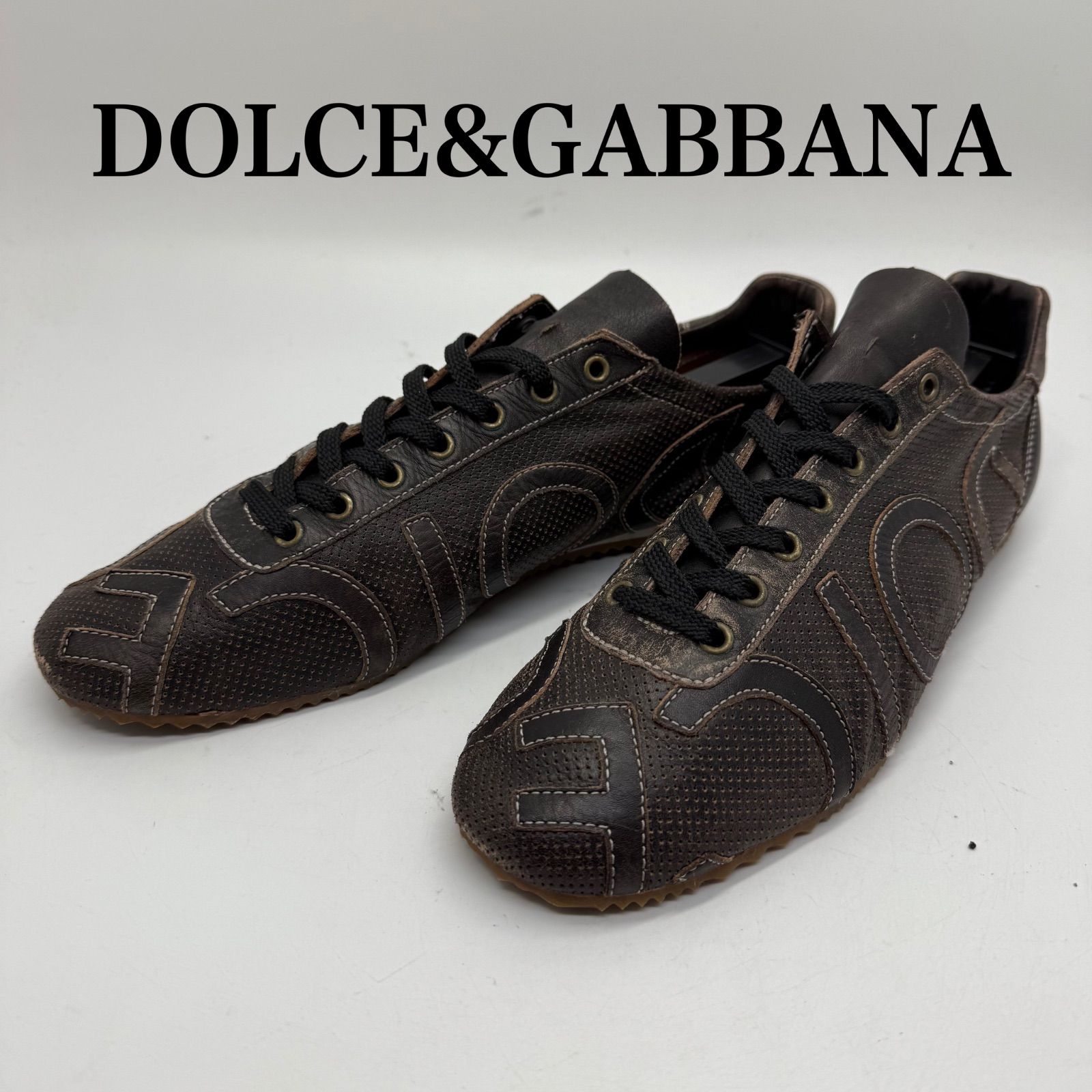 DOLCE&GABBANA D&G grunge archive punching leather shoes CA00100