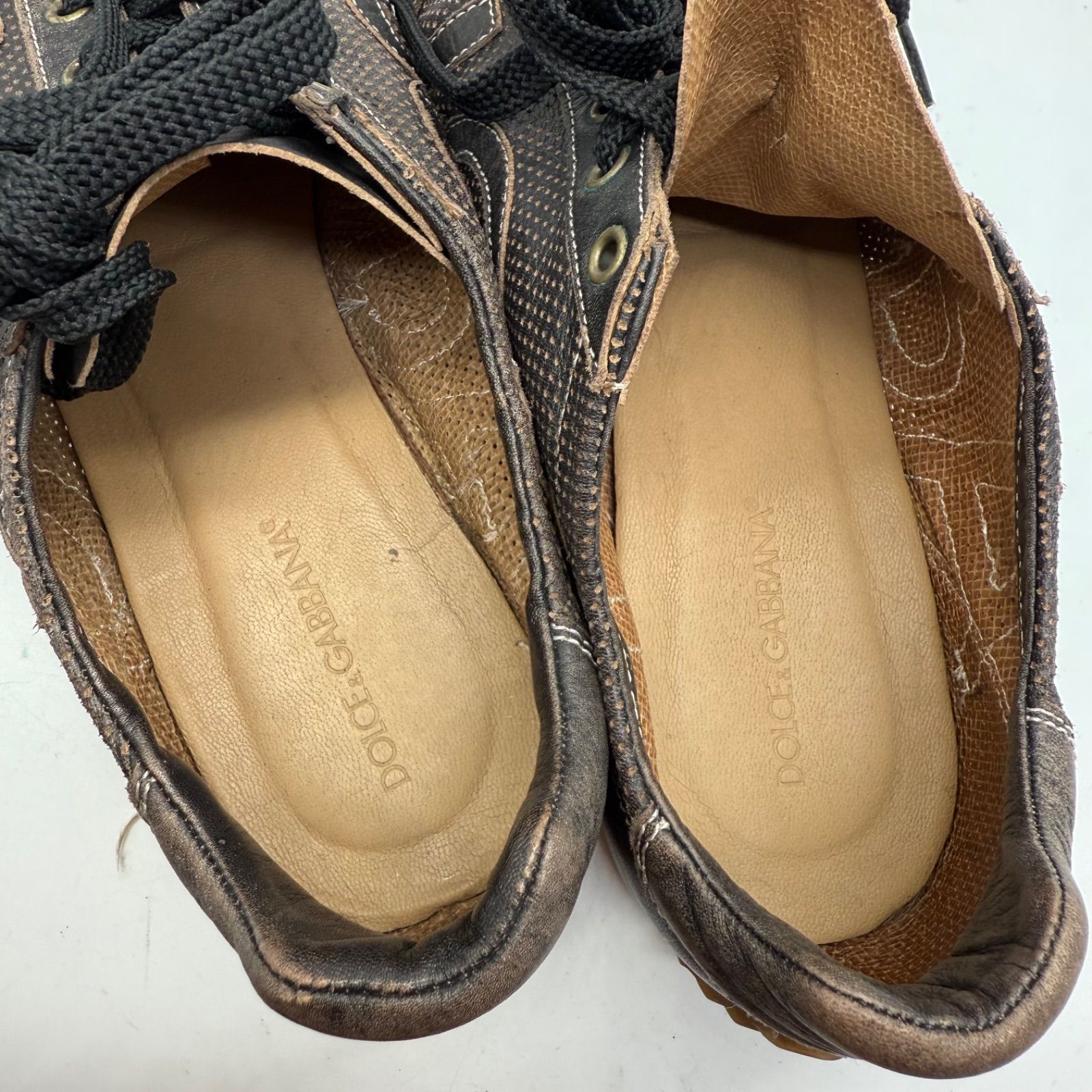 DOLCE&GABBANA D&G grunge archive punching leather shoes CA00100