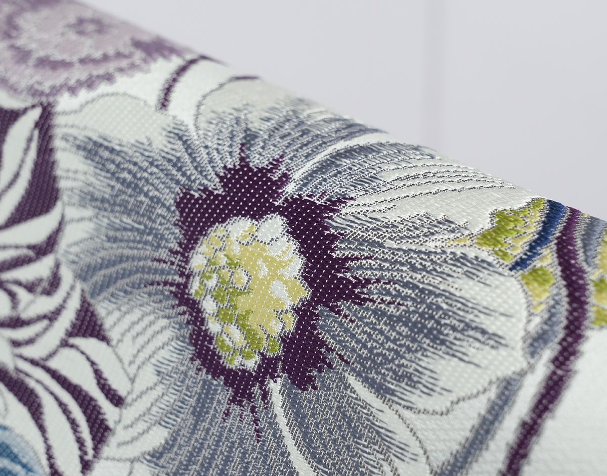 新品未仕立 西陣織 白綾苑大庭 九寸名古屋帯 優花 水色 手縫仕立代込み