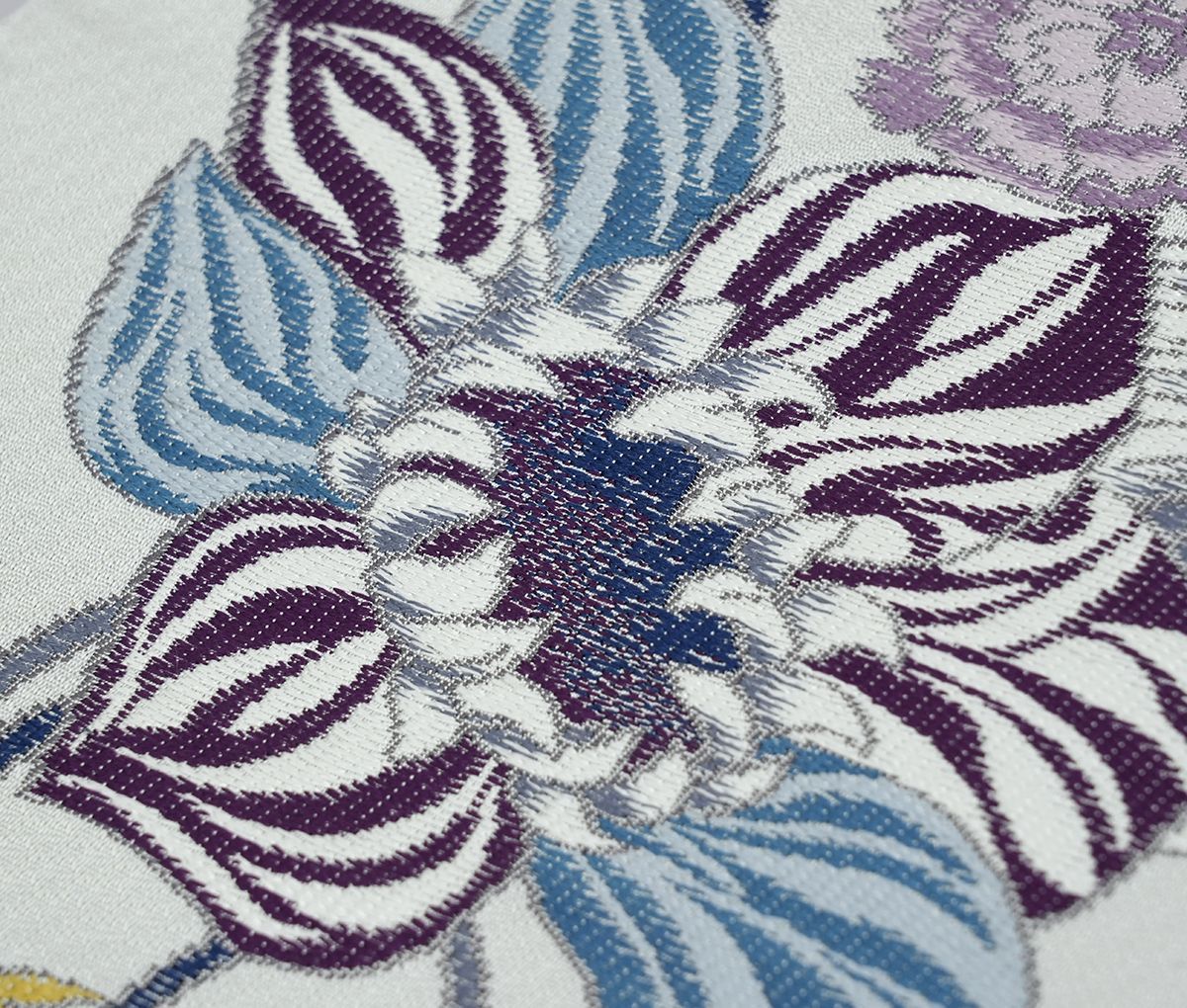 新品未仕立 西陣織 白綾苑大庭 九寸名古屋帯 優花 水色 手縫仕立代込み