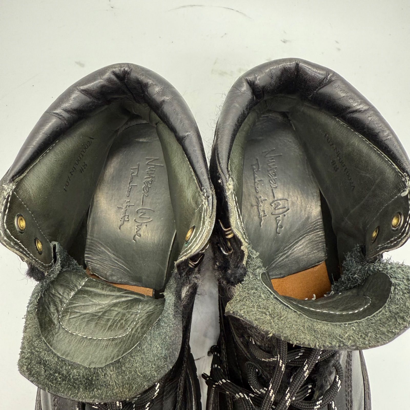 NUMBER (N)INE 00s 07aw LOVE GOD MURDER Leather trekking boots 8 