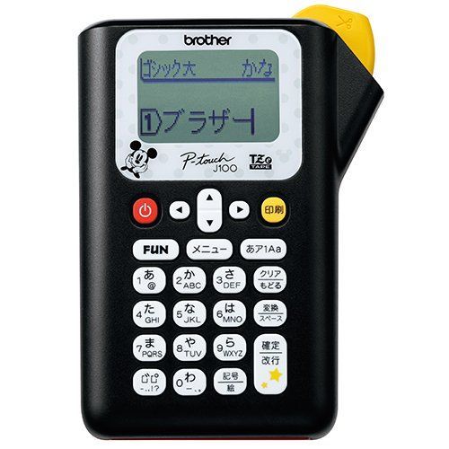 ブラザー ピータッチ ラベルライター ミッキーブラック PT-J 100 MB