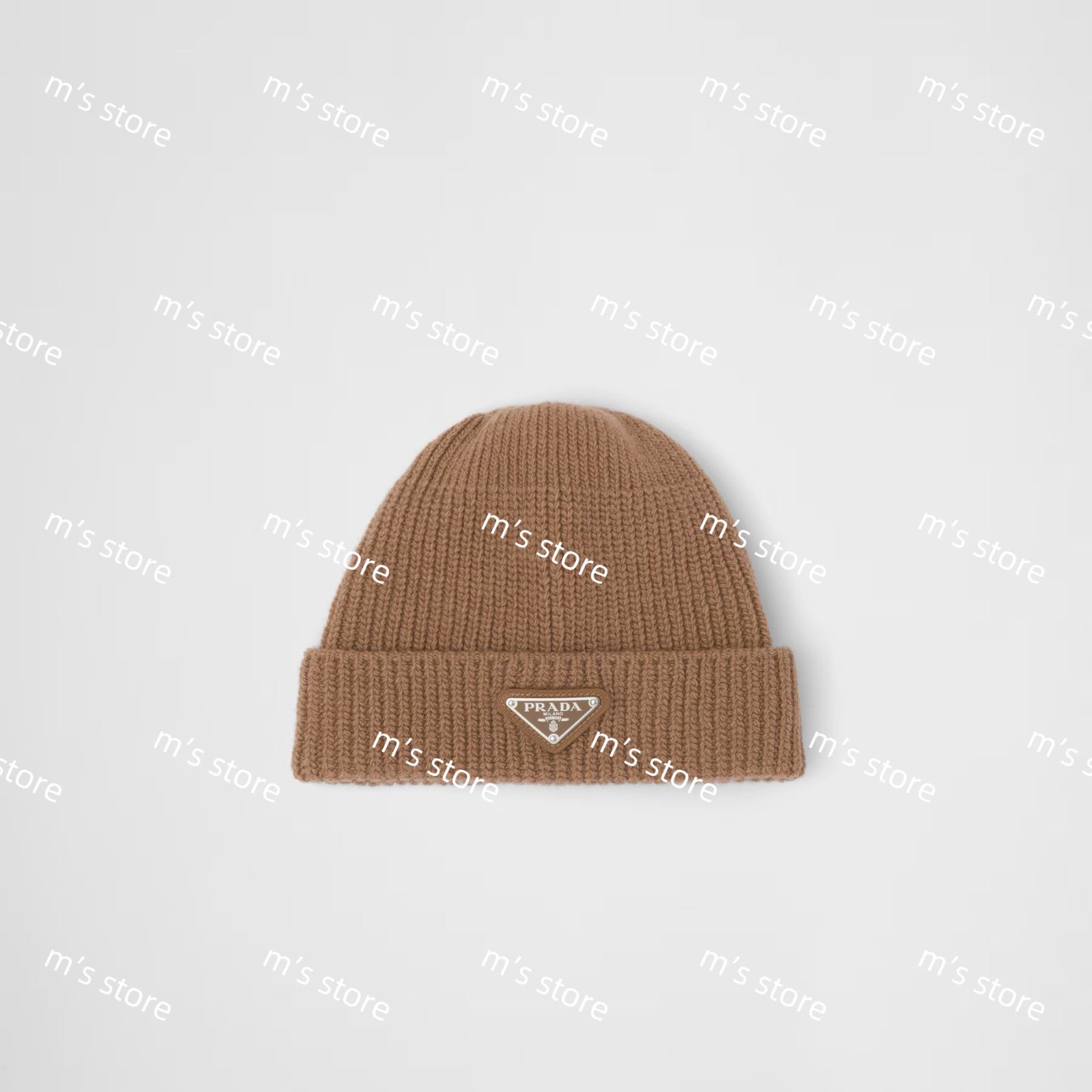 PRADA プラダ ウール カシミヤ ビーニー ニット帽 ベージュ