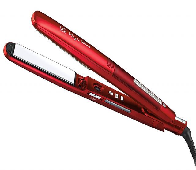 ヴィダル サスーン ストレートアイロン マジック シャイン スチーム-マイナスイオン 海外対応 4段階温度調節 レッド VSS-9500 RJ