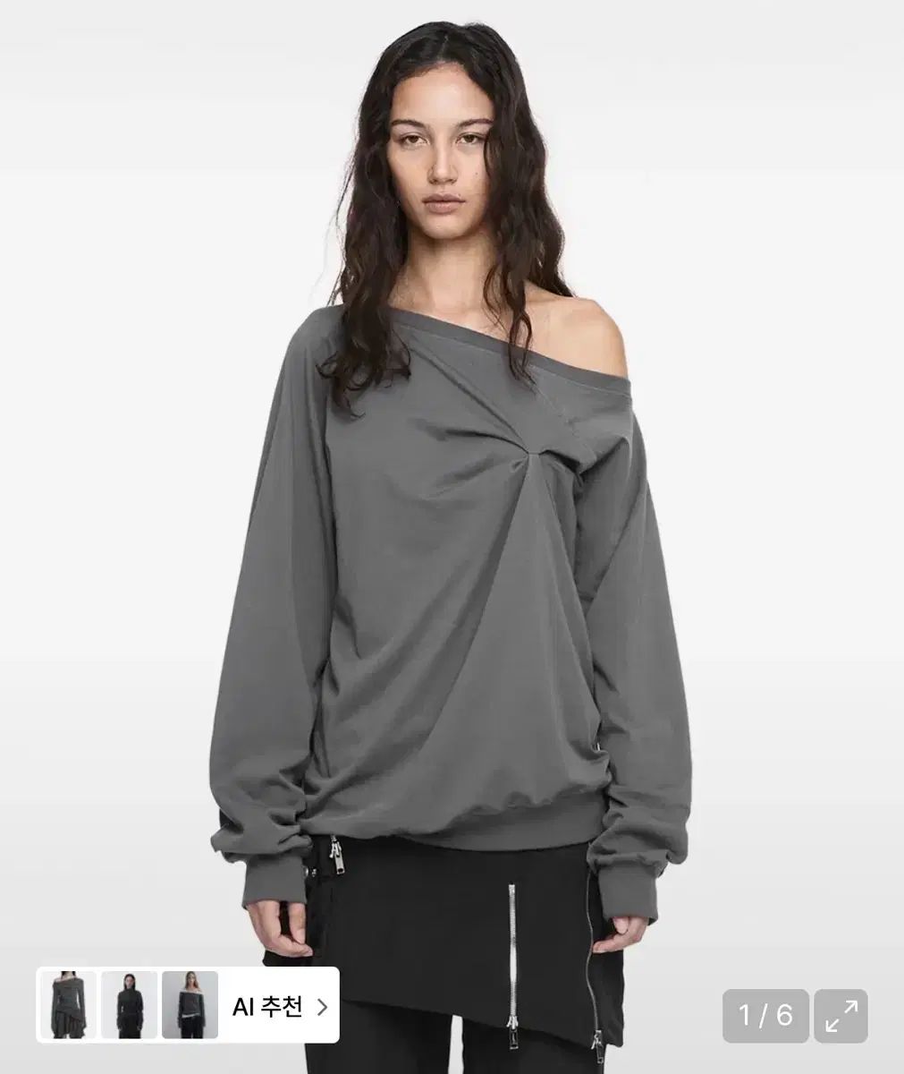 NACHE ナチェ ロングスリーブ PINCHED LONG SLEEVE CHARCOAL