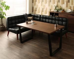 P 14倍 12|10 ヴィンテージスタイル リビングダイニングセット 3人 3点セット テーブル ソファ1脚 アームソファ1脚 左アーム W 120