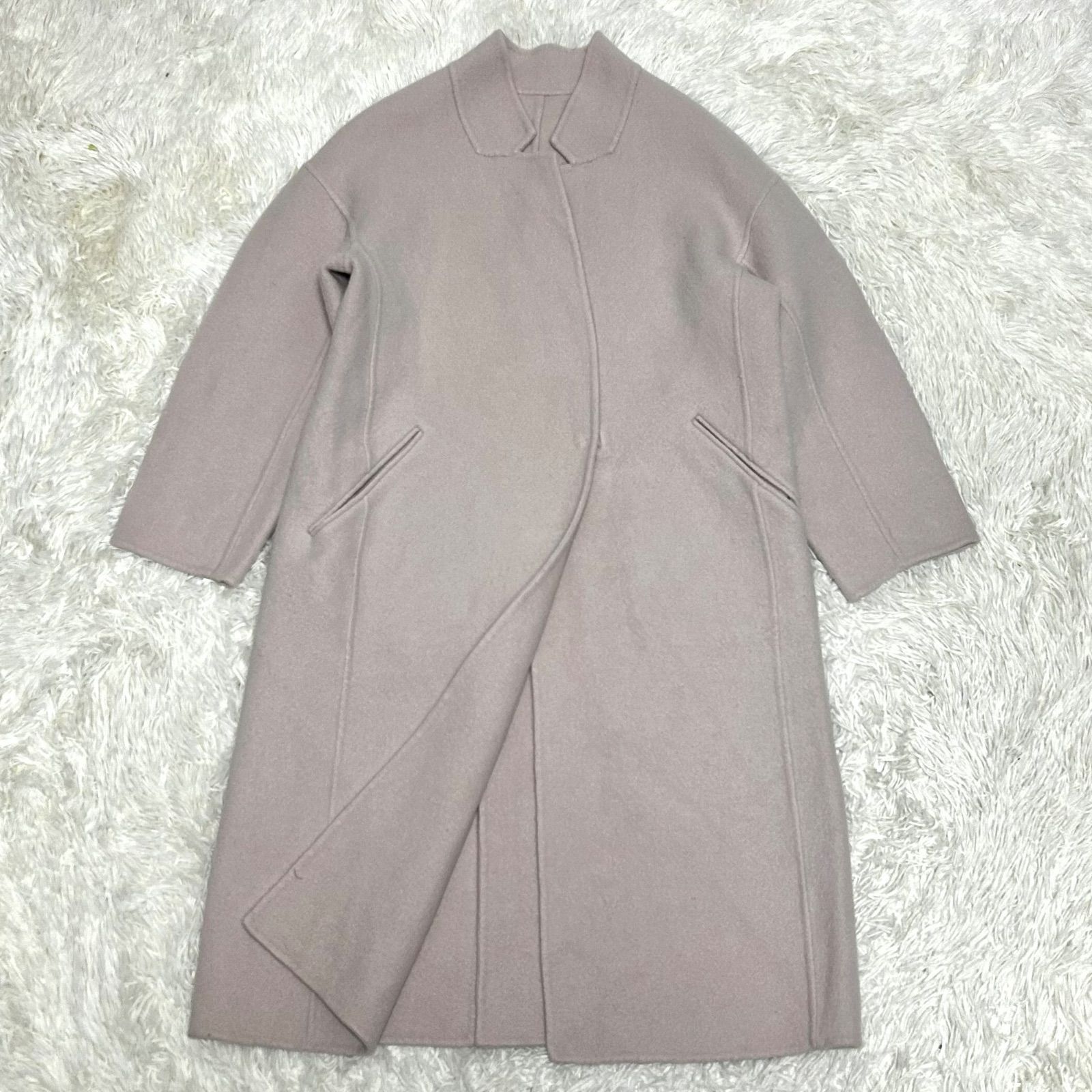 グリーンレーベルリラクシング ユナイテッドアローズ UNITED ARROWS Green label relaxing スタンド ウールコート 40 L相当 ベージュ