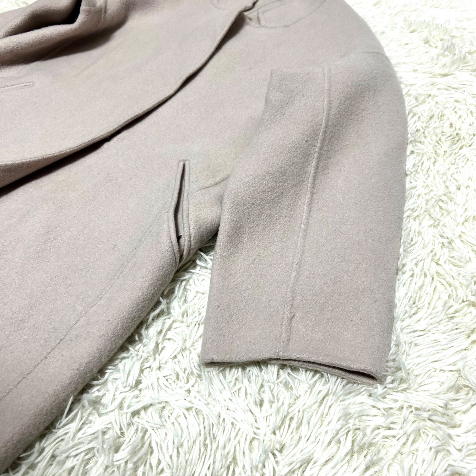 グリーンレーベルリラクシング ユナイテッドアローズ UNITED ARROWS Green label relaxing スタンド ウールコート 40 L相当 ベージュ