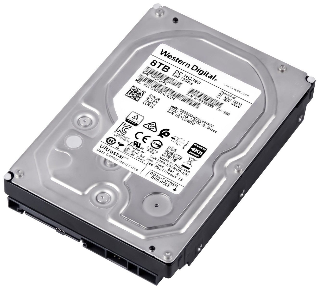 3年保証】WD UltraStar DC HC320 H728T8TAL4204 8TB 7.2K 256MB SAS-3