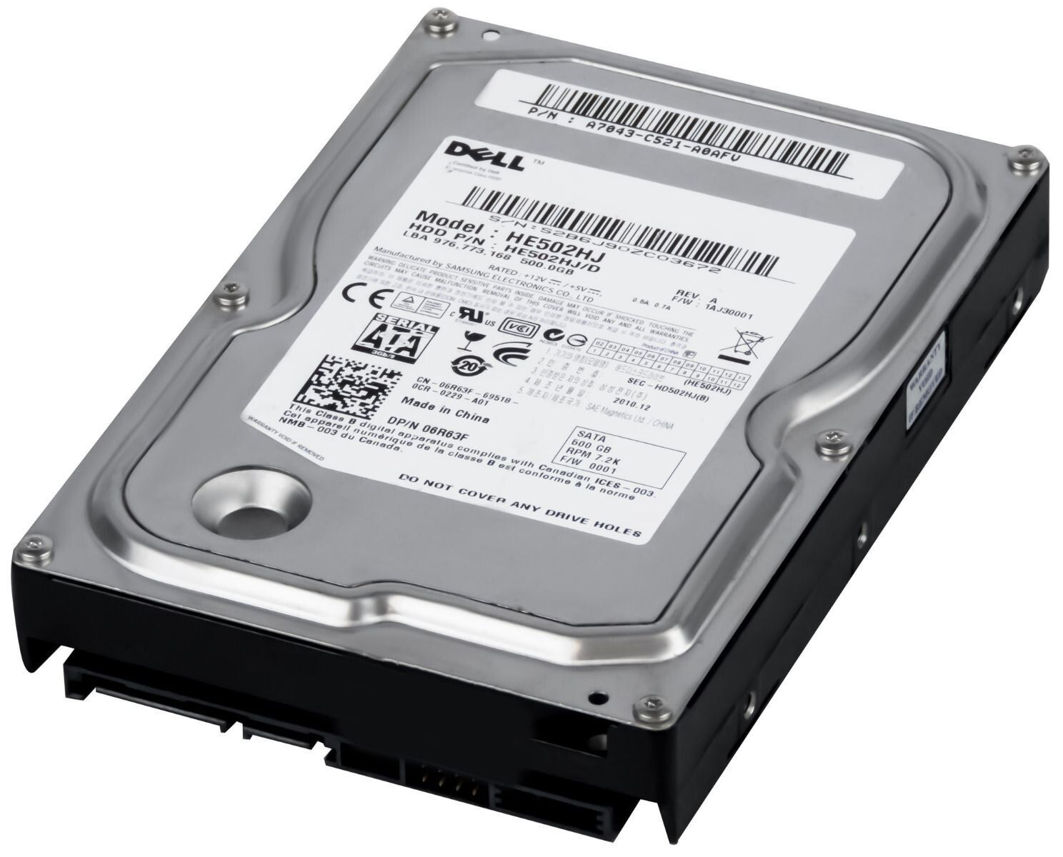 3年保証】Hard Drive Dell 06R63F HE502HJ 500GB 7200RPM 16MB 