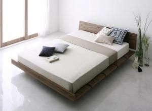 P 14倍 12 10 モダンデザインローベッド 国産カバーポケットコイルマットレス付き ナローステージ クイーン Q 1 フレーム幅180