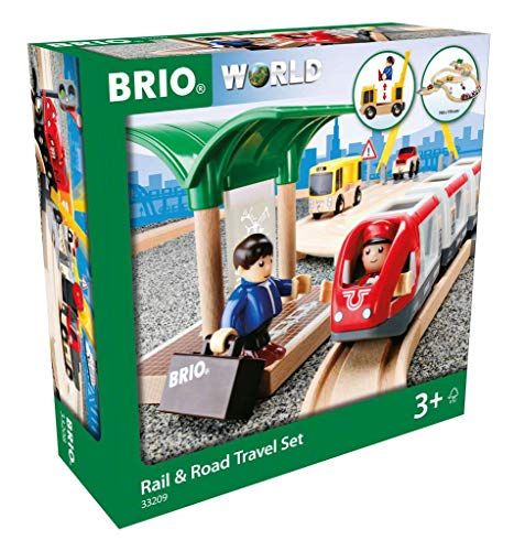 BRIO ブリオ レール-ロードトラベルセット 全33ピース 33209 おもちゃ 玩具 木製おもちゃ 木製レール 機関車 車両 プレゼント po
