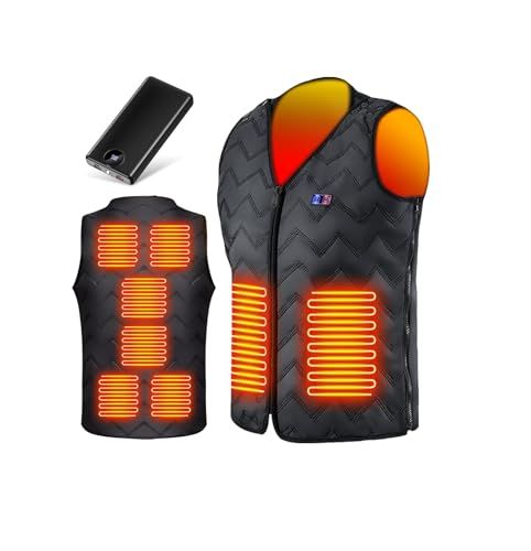 Vivisan 電熱ベスト 加熱ベスト 2025新登場 日本製グラフェンヒーター採用 サイズ調整可 大容量40000 mAhバッテリー付き 加熱服 暖かい 軽量 薄手 USB給電 速暖 ３段階温度調整 前後独立制御 電熱ウェア 丸洗い可 防寒対策po