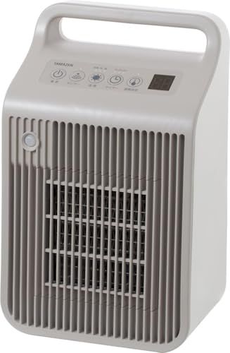 山善 セラミックヒーター 脱衣所 省エネ 人感 温度センサー 速暖 送風モード 切タイマー 洗面所 トイレ 転倒OFFスイッチ グレージュホワイト DSF VE 121 GW po