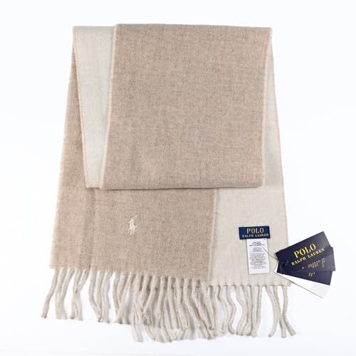 POLO RALPH LAUREN ポロ ラルフローレン マフラー リバーシブル 男女兼用 PC 0455 027 トープ ウィンタークリーム 並行輸入品 po