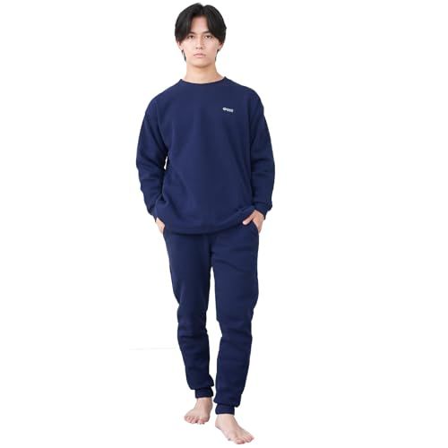 ルアンナジェナ 雑誌Tarzan掲載 リラクシングウェア 裏起毛 長袖 上下セット 背中 腰部分に特殊素材使用で温か 男女兼用 メンズ レディース スウェット ルームウェア パジャマ 冬用 ギフト プレゼントpo