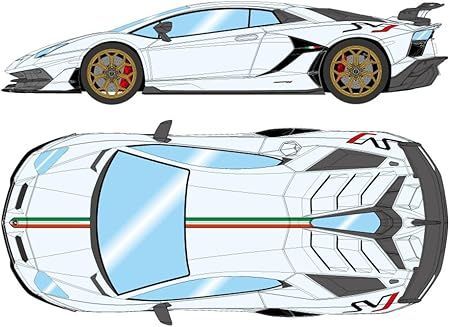 EML 025 F EIDOLON 1 18 Lamborghini Aventador SVJ 2018 ビアンコアイシス イタリアンストライプ