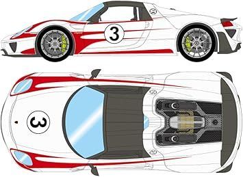 EM 569 F EIDOLON 1|43 Porsche 918 Spyder weissach package 2011 ホワイト|レッドザルツブルグストライプ