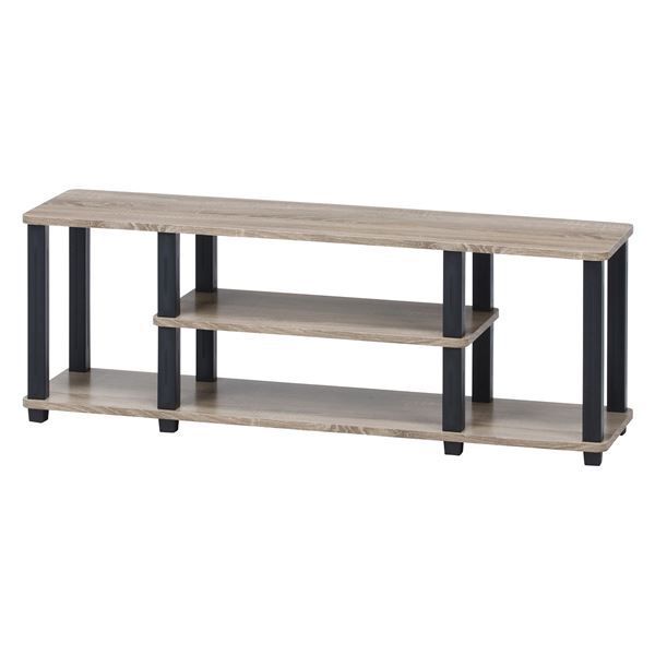 P 14倍 12|10 テレビ台 テレビボード 約幅111.5 cm ナチュラル×ブラック オープンタイプ リビング ダイニング 組立品 インテリア家具