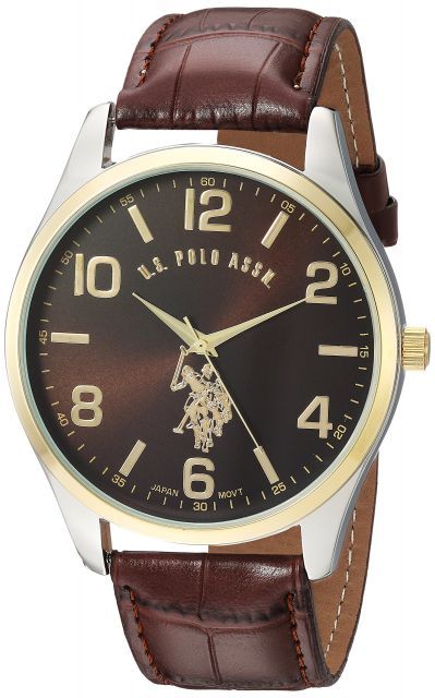 ユーエスポロアソシエーション U.S. Polo Assn. Classic Mens Watch with ブラウン Leather Band 並行輸入品