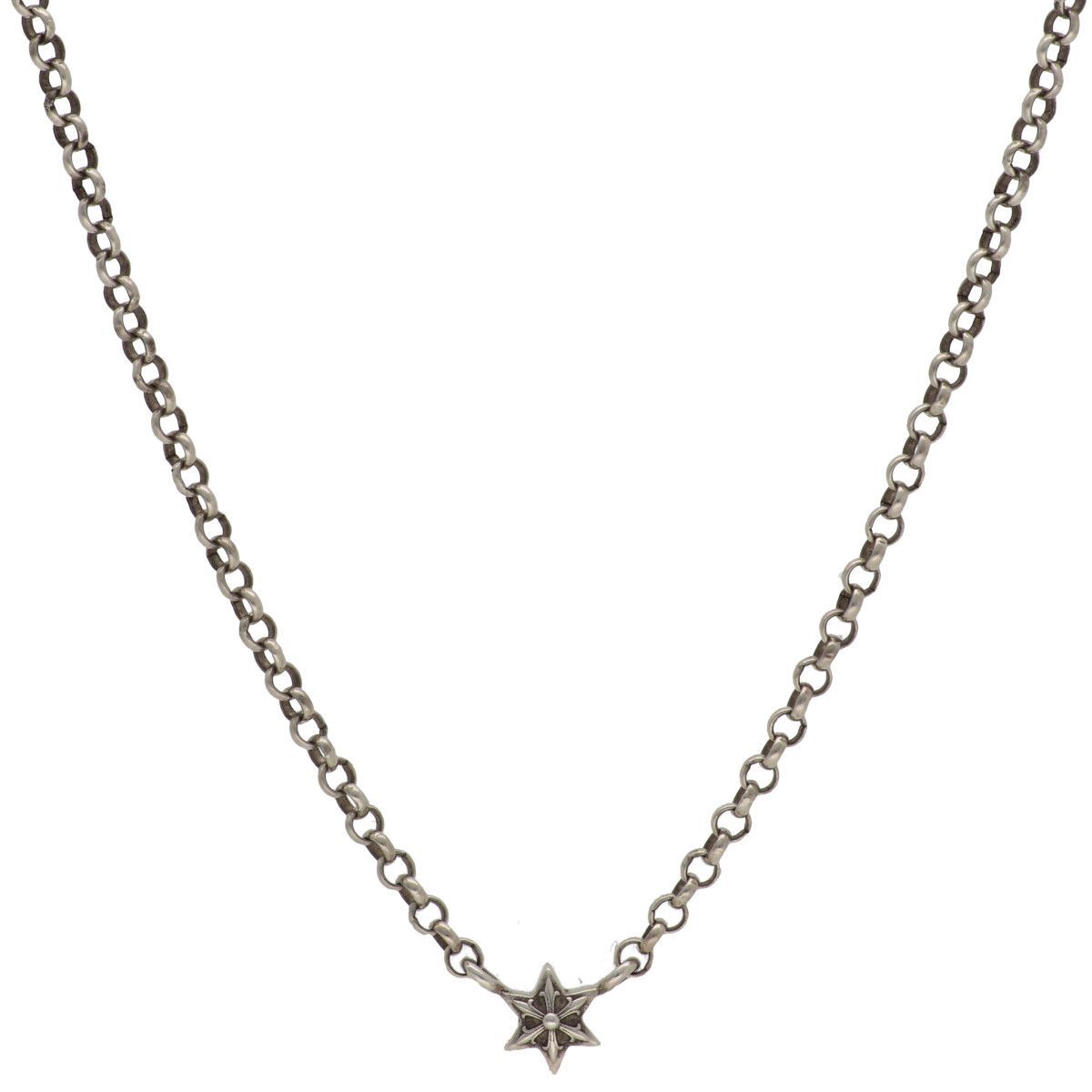 CHROME HEARTS クロムハーツ ロールチェーン スター 18インチ SV 925 シルバー 18 inch ネックレス ペンダント RS