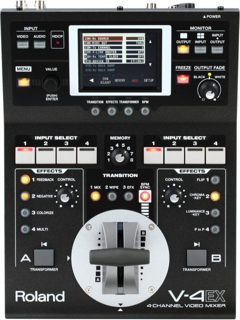V-4EX ローランド Roland 4chビデオVJミキサー 完品　おまけ付 中古】【非常に良い】Roland ローランド 4チャンネルビデオミキサー V