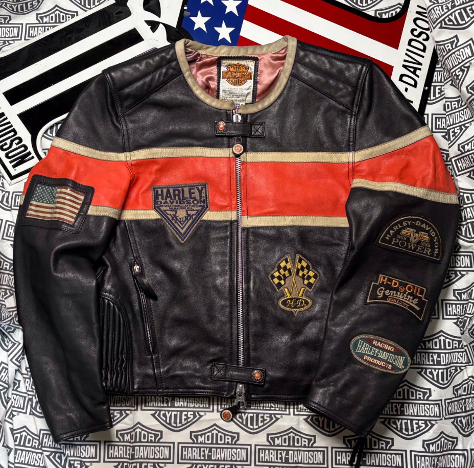 かなり なモデル モデル ハーレーダビッドソン な 品本革製ジャケット H D