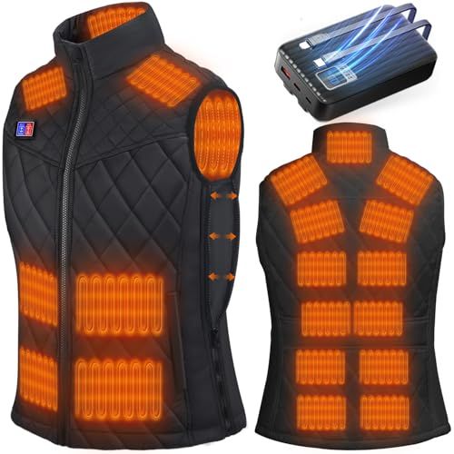 Sumeriy 電熱ベスト 革新拡張機能 40000 mAh大容量バッテリー ヒーターベスト 19箇所発熱 繊維ヒーター 防寒 速暖 保温 軽量 最大18時間連続使用 3 1前後独立温度調節 電熱ジャケット 水洗い可 男女兼用po