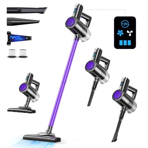 掃除機 コードレス 2025革新モデル 26000 pa超強力吸引 45分連続稼働 サイクロン式 コードレス掃除機 壁掛け収納＆充電 LCDタッチディスプレイ スティッククリーナー Type C充電式 2段階切替 自立 左右360°上下90°回転 伸po
