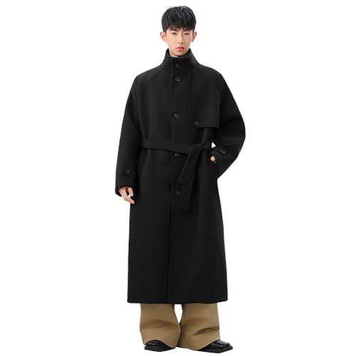 XXG メンズ コート ロングコート スタンドカラー ロング丈 チェスターコート 秋冬 無地 防寒 防風 暖かい 柔らかい ラシャジャケット 大きいサイズ ゆったり おしゃれ シンプル ハンサム アウトドア 通勤 通学po