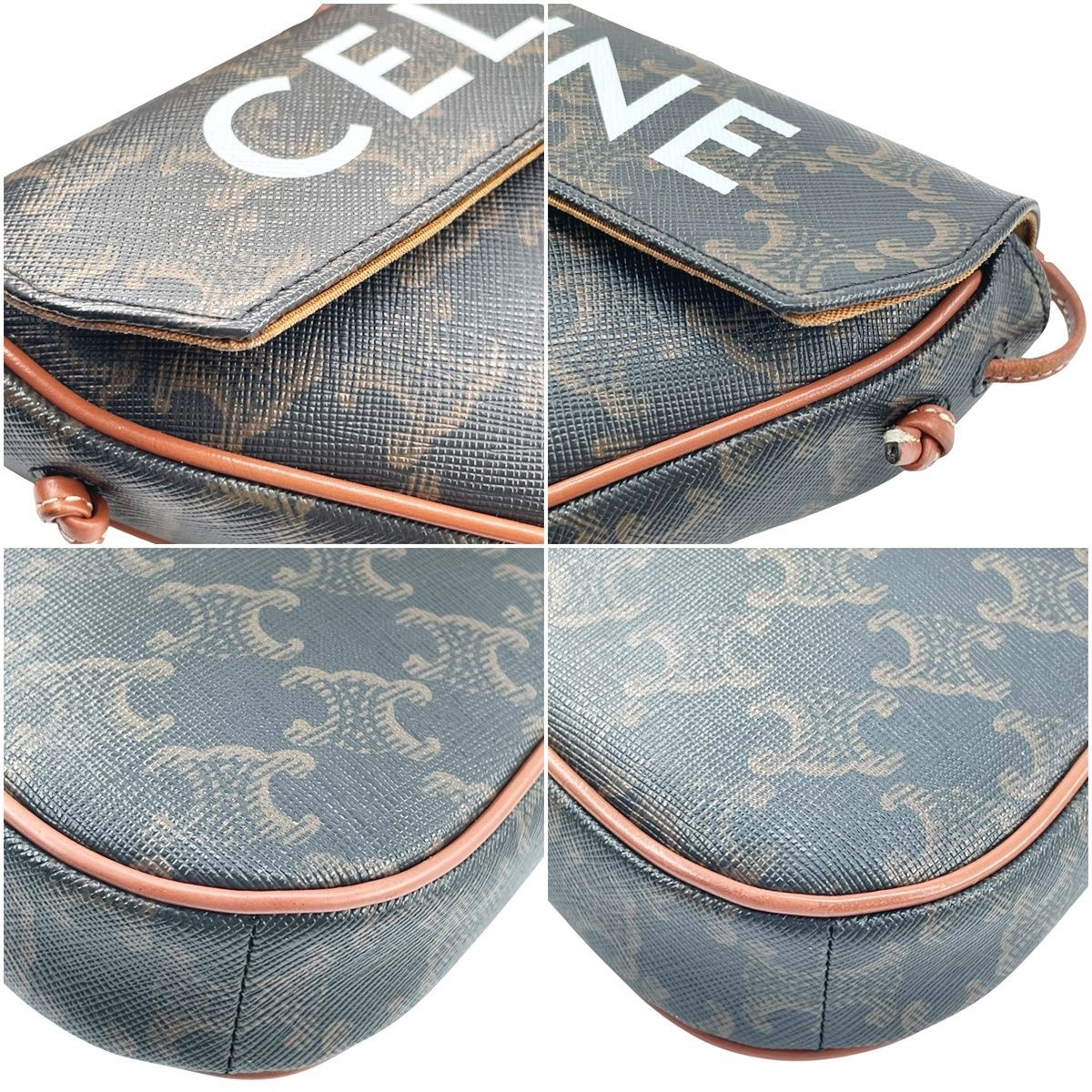 中古】 CELINE セリーヌ トライアングル ショルダーバッグ トリオンフ 