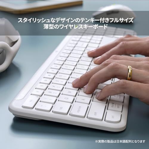 ロジクール SLIM ワイヤレス キーボード K 950 OW 薄型 静かなタイピング Bluetooth Logi Bolt ワイヤレスキーボード テンキー 無線 Easy-Switch 日本語配列 電池寿命36ケ月 Windows Mapo