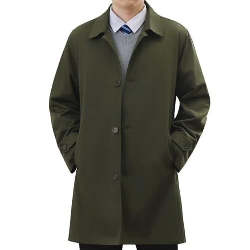 VICALLED トレンチコート メンズ 秋服 大きいサイズ スプリングコート 中長丈 冬春 ステン コート 防シワ ビジネス 無地 シンプルpo