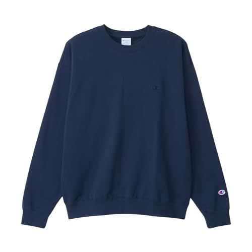 Champion スウェット 長袖 ワンポイントロゴ刺繍 リラックスフィット ドロップショルダー フレンチテリー クルーネックスウェットシャツC 8 A 023 Zメンズpo