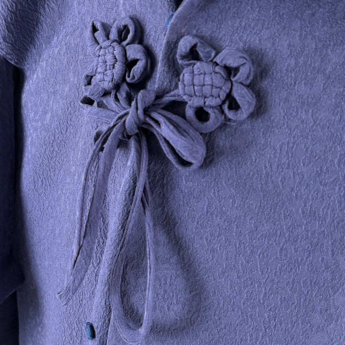  道行 身丈100 cm 裄丈66 M 和装コート へちま衿 地紋 青紫 正絹 羽織 着物 浴衣