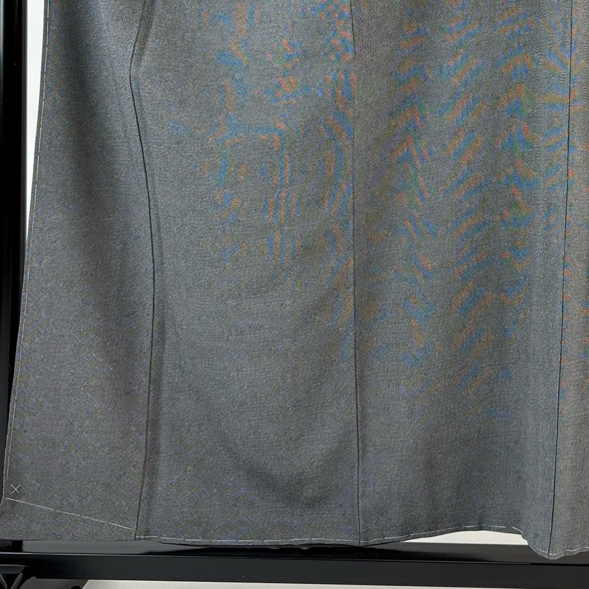 江戸小紋 身丈156.5 cm 裄丈65.5 M 袷 落款 菱 角通し 黒灰 正絹 一つ紋