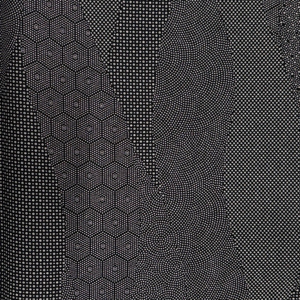  江戸小紋 身丈166 cm 裄丈67 M 袷 寄せ柄 亀甲 黒灰 正絹 名品 小紋 着物