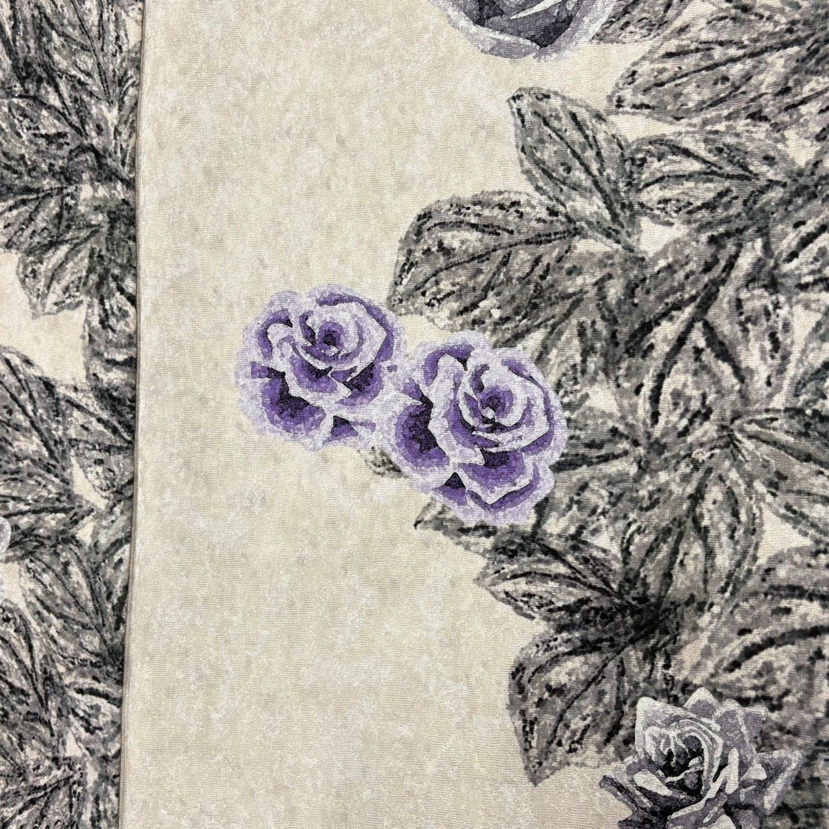  付下げ 身丈161 cm 裄丈67.5 L 袷 薔薇 ベージュ 正絹 訪問着 付け下げ 着物