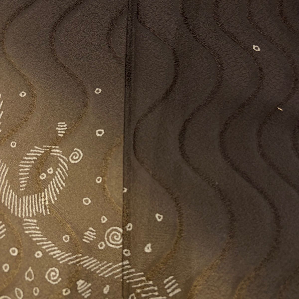  訪問着 身丈163 cm 裄丈67 M 袷 幾何学 地紋 ぼかし 焦茶色 正絹 名品 訪問着 付け下げ 着物