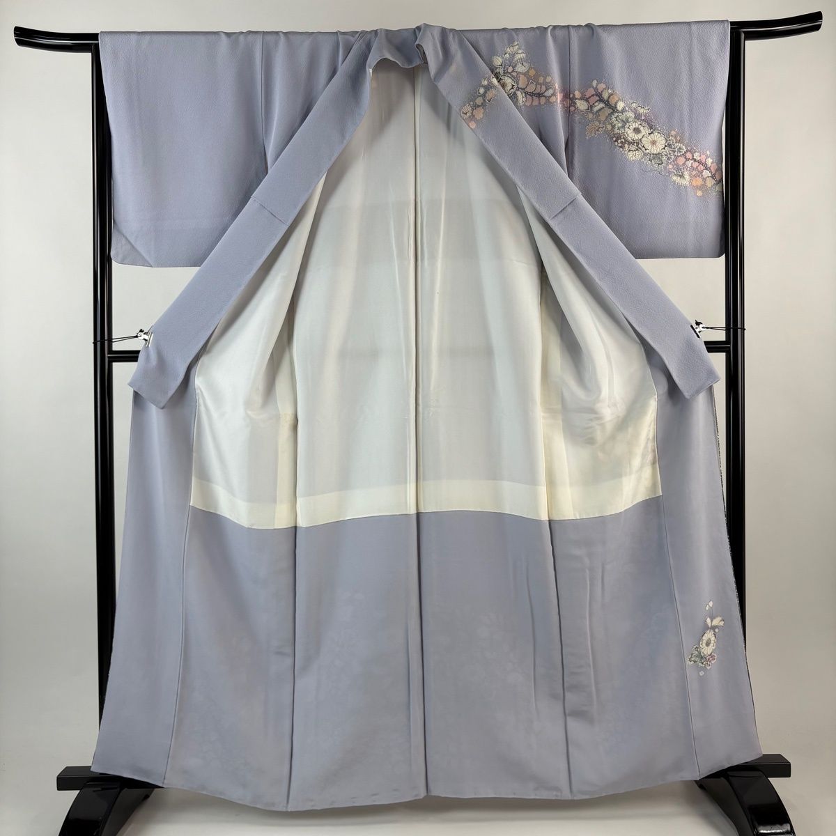  訪問着 身丈163 cm 裄丈65 M 袷 徳永憲峯 落款 辻が花 ぼかし 薄紫 正絹 訪問着 付け下げ 着物