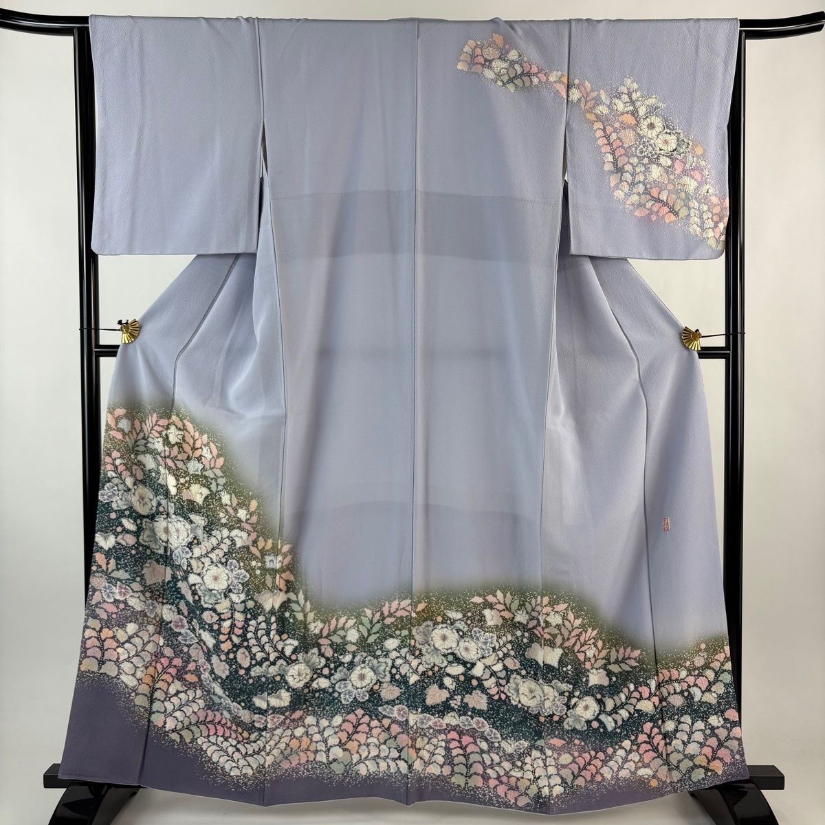 訪問着 身丈163 cm 裄丈65 M 袷 徳永憲峯 落款 辻が花 ぼかし 薄紫 正絹