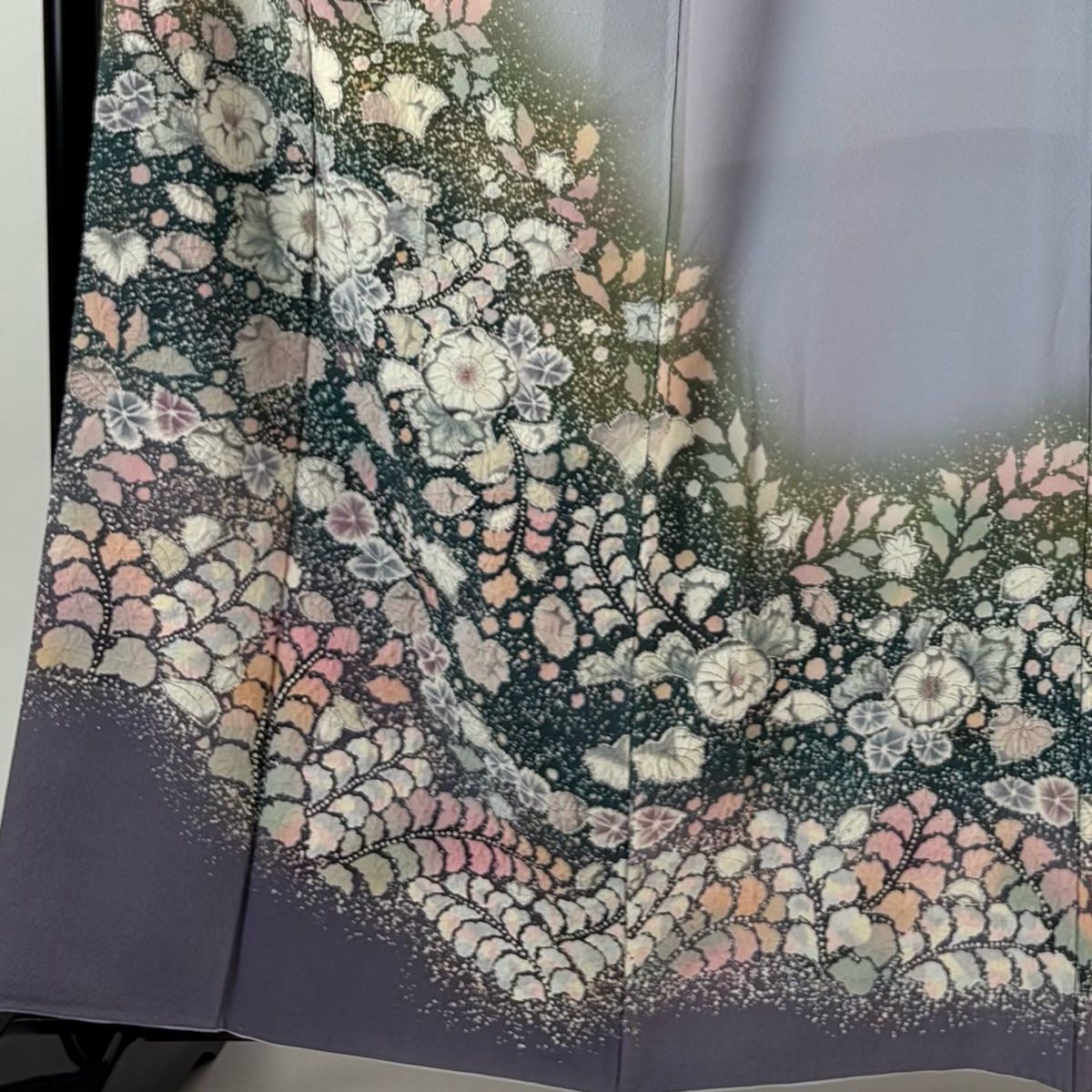 訪問着 身丈163 cm 裄丈65 M 袷 徳永憲峯 落款 辻が花 ぼかし 薄紫 正絹 名品