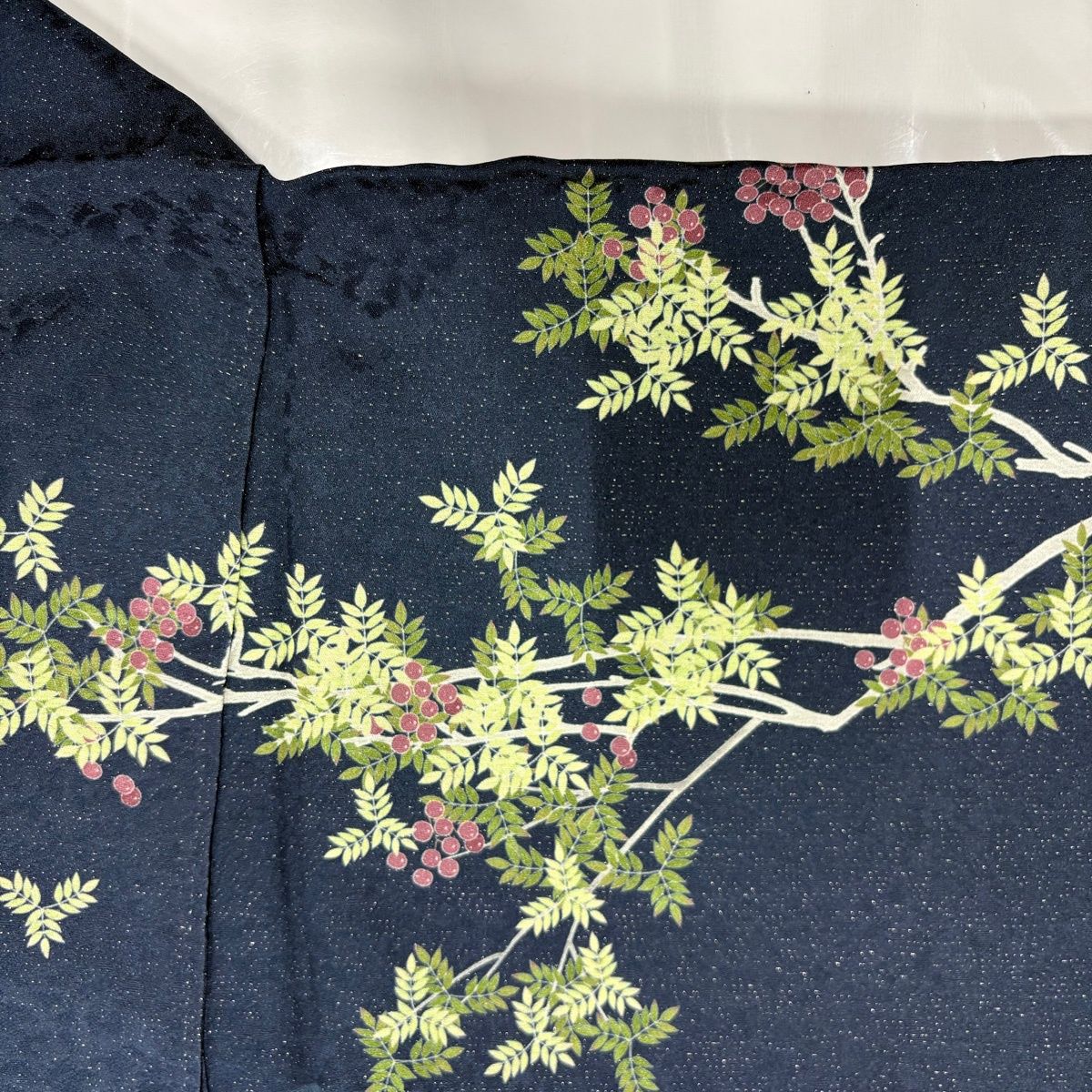  訪問着 身丈160 cm 裄丈65 M 袷 風景 遠山 銀通し ぼかし 青紫 正絹 名品 訪問着 付け下げ 着物