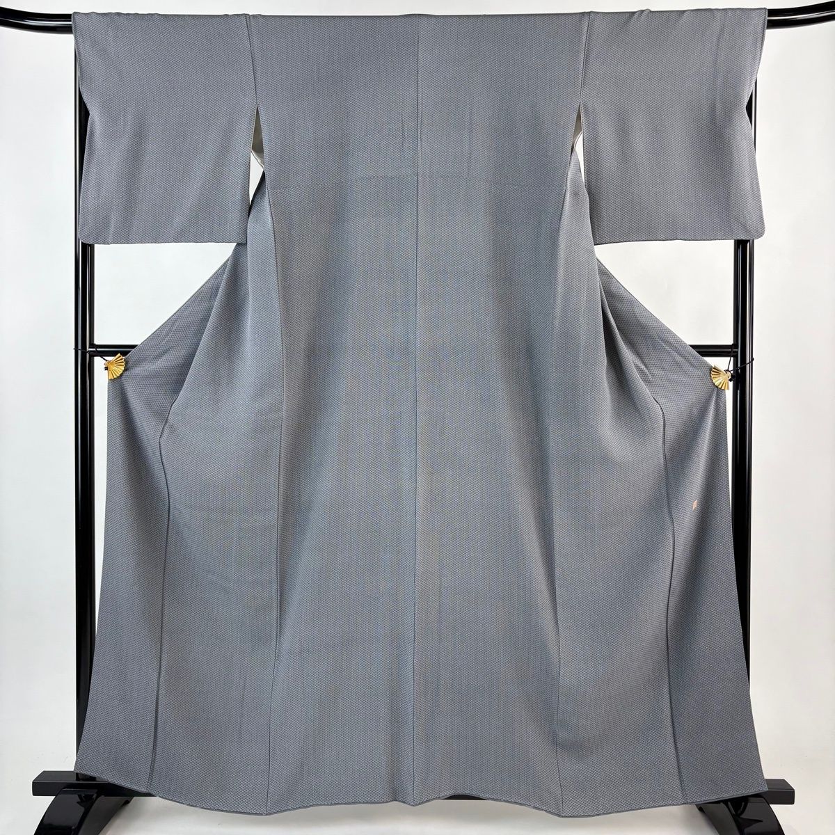 小紋 身丈161 cm 裄丈66 M 袷 落款 花菱 灰色 正絹 名品